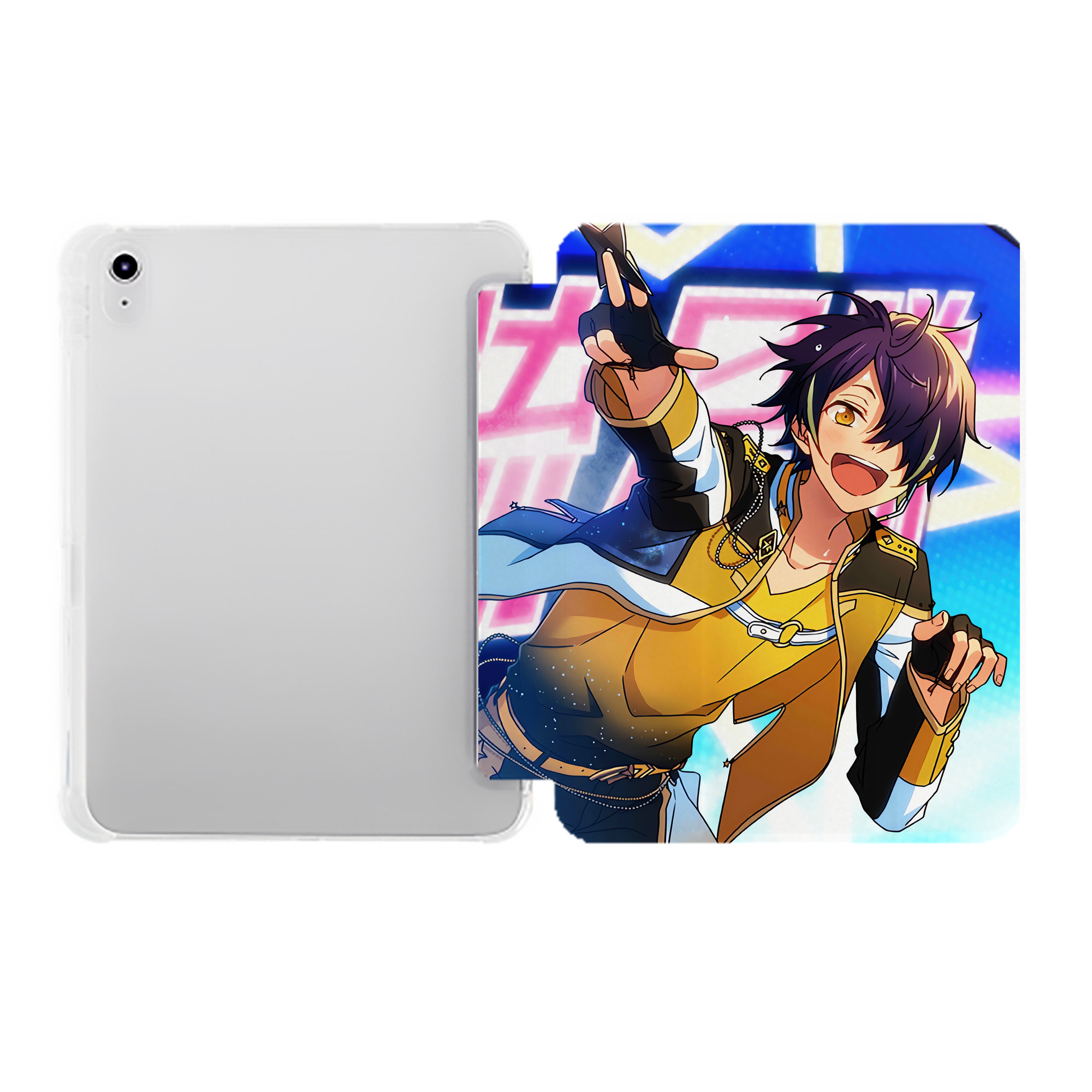 （画像用） あんさんぶるスターズ! Ensemble Stars IPad ケース ペン収納付き 三つ折りスタンド PUレザー×シリコン 対応機種9.5/10.5/10.9インチ